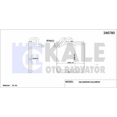 Kalorifer Radyatoru Kia Sorento 2.5 2003-> (195×165×18) KALE 346780