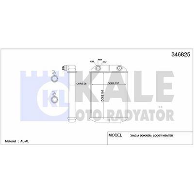 Kalorifer Radyatoru Dacia Dokker Lodgy 1.2 Tce  1.5 Dci  1.6 KALE 346825