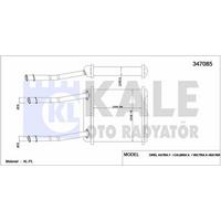 Kalorifer Radyatoru Borulu Tip Astra F 92>98 Astra Classic 99>02 Vectra A 89>95 Calibra 89>97 KALE 347085