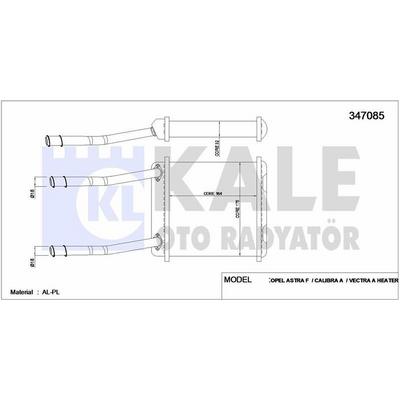 Kalorifer Radyatoru Borulu Tip Astra F 92>98 Astra Classic 99>02 Vectra A 89>95 Calibra 89>97 KALE 347085