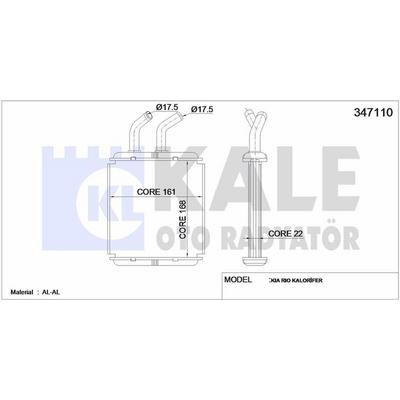 Kalorifer Radyator Kia Rio 2000 2005 KALE 347110