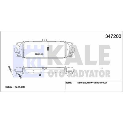 Turbo Radyatoru (Intercooler) Daily Iii Iv V (475×187×64) KALE 347200