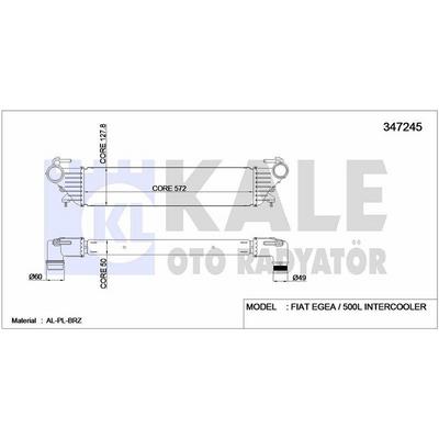 Turbo Radyatoru (Intercooler) Fiat 500L Egea 1 3 1 6 Mjet 1 4 Benzinli KALE 347245