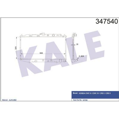 Motor Su Radyatoru Honda Civic 1 6 Crx 1 6 1987 1992 Manuel Vites KALE 347540