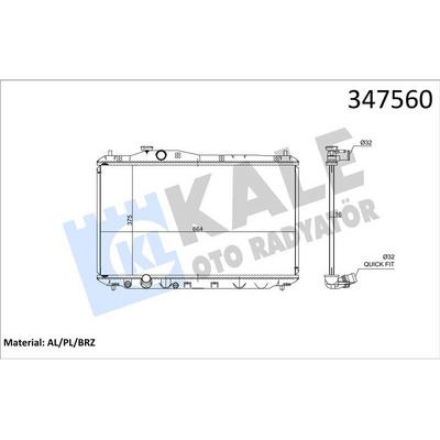 Motor Su Radyatoru Honda Civic 1.6-1.8 2012-> Manuel Vites KALE 347560