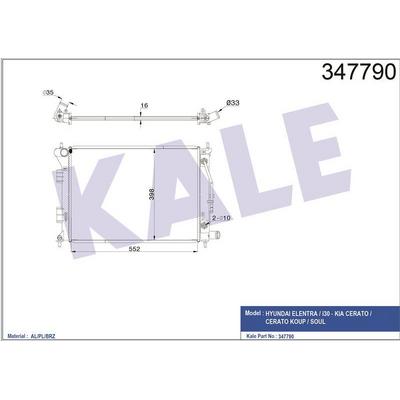 Motor Su Radyator Elantra 2011> I30 1 6 Gdi 2012> Otomatik Vites KALE 347790