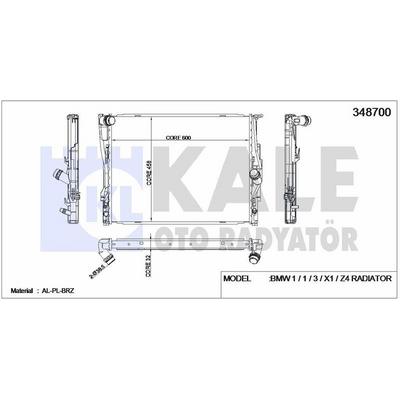 Motor Su Radyatoru Oto/Manuel Tapasiz Bmw E81 E82 E87 E88 E90 E91 E92 E93  X1 E84 Z4 E89  KALE 348700