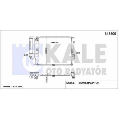 Motor Su Radyatoru Bmw M20 B20 B25 M50 B20 E34 90>95 M40 E30 87>91 KALE 348800