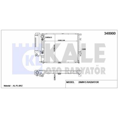 Motor Su Radyatoru Otm/Sanz (Klimali) Bmw M20 M50 E34  KALE 348900