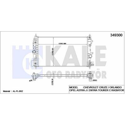 Motor Su Radyatoru (Otomatik) Cruze - Astra J - Zafira C A14Nel - A14Net - A16Xer - A16Let KALE 349300