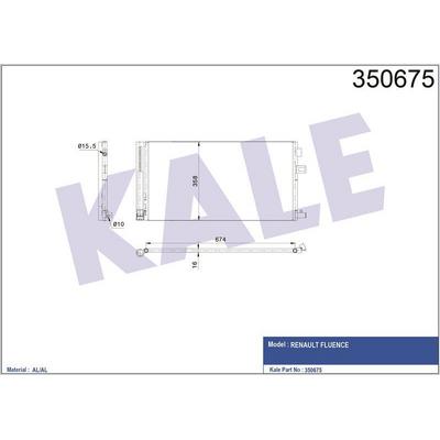 Klima Radyatoru (Kondanser) Renault Fluence 1.6 16V 10> KALE 350675