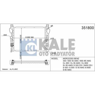 Motor Su Radyatoru S-Class W220 98>05 C215 99>06 KALE 351800