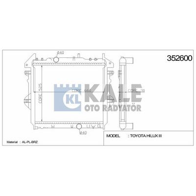 Motor Su Radyatoru Hilux 2 5 3 0 Vii 05> Manuel (660×525×30) KALE 352600