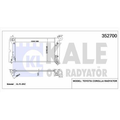 Motor Su Radyatoru Corolla Vvt I 01> Otomatik Vidali Gecmeli (600×355×16) KALE 352700