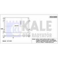 Motor Radyatoru (Brazing) Caddy Iii Golf V Vi Passat A3 Leon Octavia 1 4 Tsi 1 6Tdi 1 9Tdi 2 0Tsi 04>10 KALE 353300