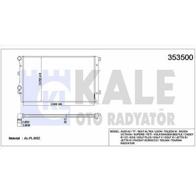 Motor Radyatoru (Brazing- 648×460) Caddy Passat Golf Jetta Octavia Touran Altea Superb 2 0Tdi Cfhc 04>13 KALE 353500