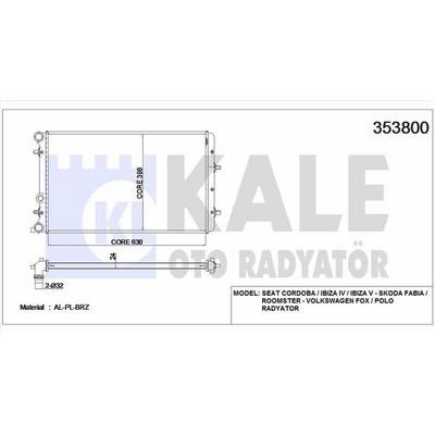 Motor Radyatoru (Brazing) Polo Cordoba Ibiza Iv V Fabia Roomster 1 2 1 4 1 6 1 9Tdi 99>16 KALE 353800