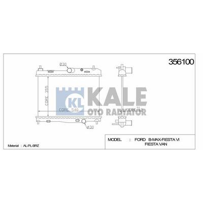 Motor Su Radyatoru Fiesta 1 25 16V / 1 4 16V 08 /> B Max 1 4 16V 12 />  (350×558×18)  KALE 356100