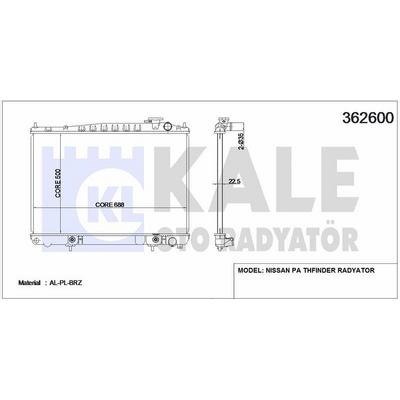 Motor Su Radyatoru Pathfinder 96>00 Otomatik (700×445×16) KALE 362600