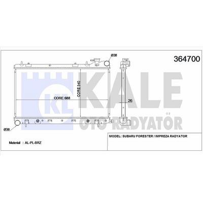 Motor Su Radyatoru Impreza Forester 96>01 Otomatik (685×345×23) KALE 364700