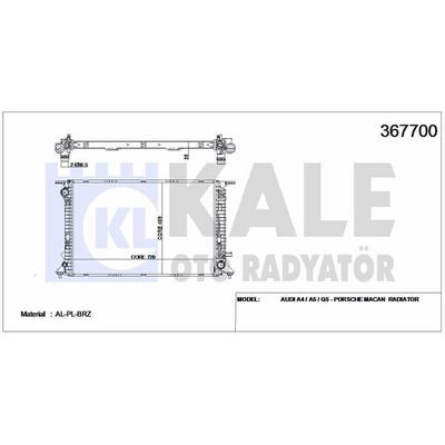 Motor Su Radyatoru (720×468×36) Audi A4 A5 Q5 Macan 2.7Tdi 3.0Tdi 3.2Fsi 3.0Tfsi 08>> KALE 367700