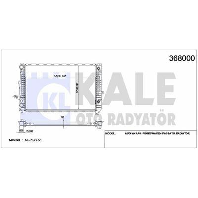 Motor Radyatoru Otomatik Passat A4 A6 1 6 1 8T 1 9Tdi 97>05 KALE 368000