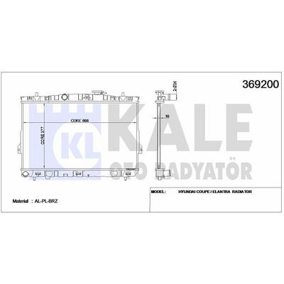 Motor Su Radyatoru Hyundai Elantra 01> Manuel (380×658×16) KALE 369200