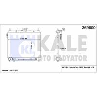 Motor Su Radyatoru Hyundai Getz 02> Benzinli Otomatik (370×488×26) KALE 369600