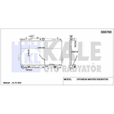 Motor Su Radyatoru Hyundai Matrix 1 5 Crdi 2006> Otomatik (360×618×22) KALE 369700