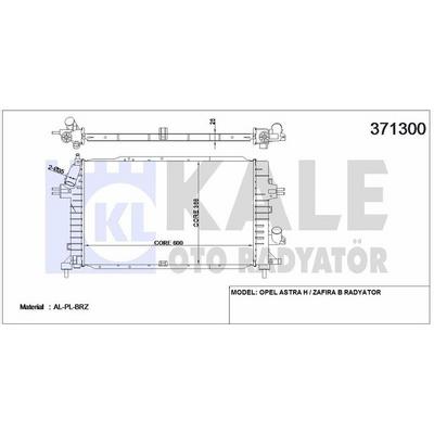 Su Radyatoru (Brazing) Astra H Z13Dth Z17Dth Z17Dtj Z19Dt Zfira B Z17Dtj A17Dtj Z19Dt KALE 371300