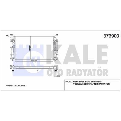 Motor Su Radyatoru (688×388×26) Crafter 06> Sprinter 06> KALE 373900