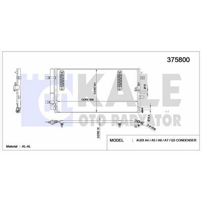 Klima Radyatoru A4 1.8 / 2.0Tfsi 2.0Tdi 08>16 A5 1.8 / 2.0Tfsi 2.0Tdi 07>17 Q5 2.0Tfsi / Tdi 08> KALE 375800