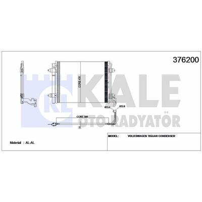 Klima Radyatoru Kondansor Tiguan 07> 580×450×16  Oto / Mek Sanziman KALE 376200