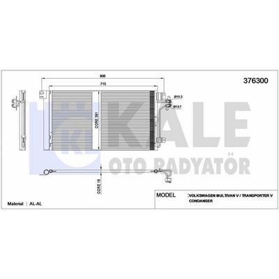 Klima Radyatoru (Kondanser) Transporter T5 1.9Td 03> KALE 376300