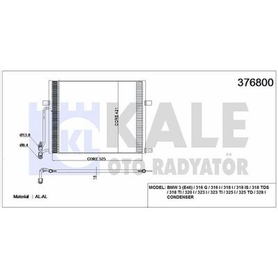 Klima Radyatoru Bmw E46 M43 M52 M54 N40 N42 N45 KALE 376800