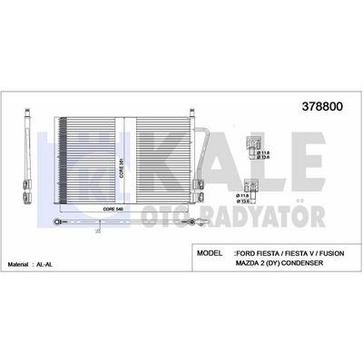 Klima Radyatoru (Kondanser) Fiesta Fusion 1.25 / 1.4 / 1.6 / 1.4Tdci (02 08) Mazda 2 125 / 1.4 KALE 378800