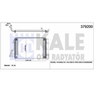 Klima Radyatoru (Kondanser) Kia Ceed Pro Ceed 2007-2012 Hyundai I30 2007-2012 (587×391×16) KALE 379200