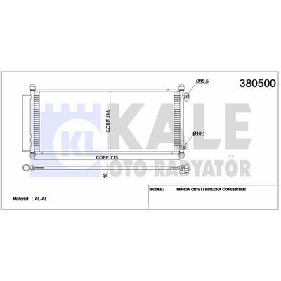 Klima Radyatoru Honda Crv 1996 2001 (581×366×16) KALE 380500
