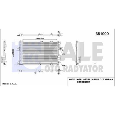 Klima Radyatoru Astra G Zafira 2003>> KALE 381900