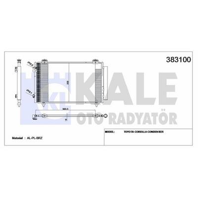 Klima Radyatoru Toyota Corolla 1.4 D4D 2.0 D4D Benzinli 2003-2007 (608×347×16) KALE 383100