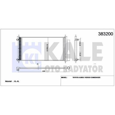 Klima Radyatoru Toyota Auris Corolla 2007 2012 Corolla 2013> (695×333×16) KALE 383200