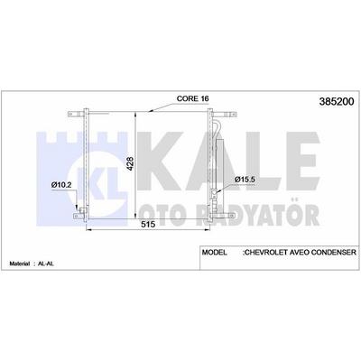 Klima Radyatoru Aveo 1.2 (515×428×16) KALE 385200