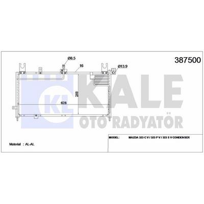 Klima Radyatoru Mazda 323 1996 1998 (628×268×16) KALE 387500