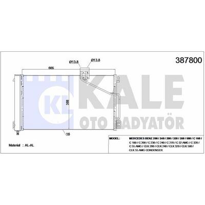 Klima Radyatoru W203 00>07 Cl203 02>08 S203 01>07 C209 02>09 A209 03>10 KALE 387800