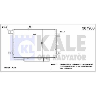 Klima Radyatoru A-Class W169 04>12 B-Class W245 05>11 KALE 387900