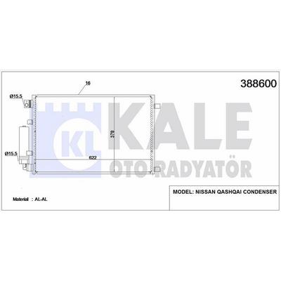 Klima Radyatoru Nissan Qashqai 2007 2013 (622×378×16) KALE 388600