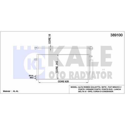 Klima Radyatoru Corsa D 13> Grande Punto 1.4 Bravo Ii 1.4 1.6Jtd 1.9D KALE 389100