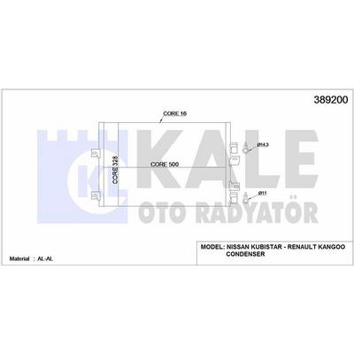 Klima Radyatoru (Kondanser) Kangoo 1.5Dci K9K 05> KALE 389200