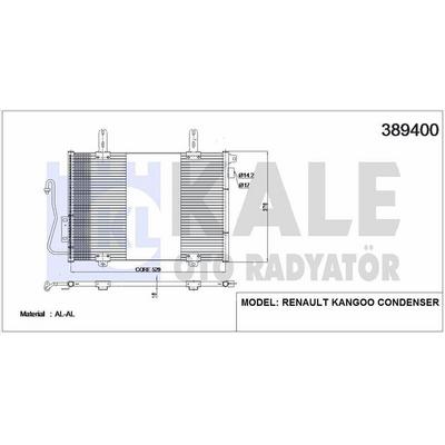 Klima Radyatoru (Kondanser) Renault  Kangoo I 1.4 1.5 Dci 1.6 1.9 Dti KALE 389400