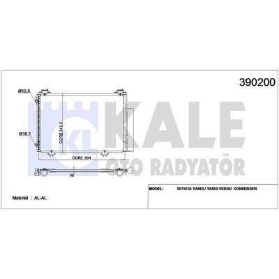 Klima Radyatoru Toyota Yaris 1999-2005 (520×318×16) KALE 390200